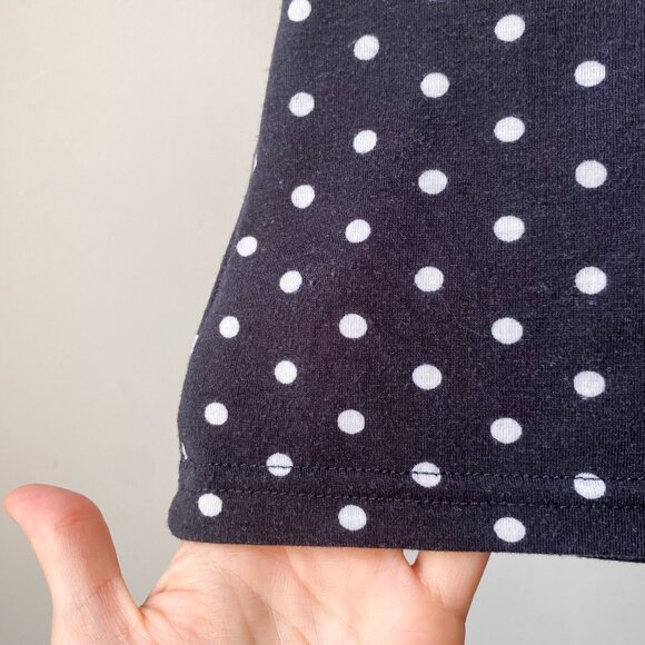 ❄️ Casual Y2K Minimalist Twee Trendy Black & White Polka Dot Bateau-Neck Top - Picture 5 of 5